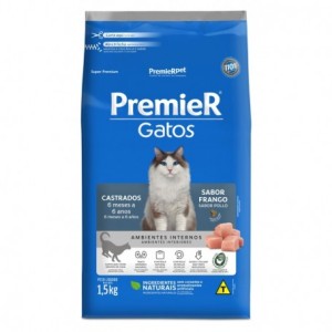 PREMIER GATOS CASTRADOS POLLO 1.5KG