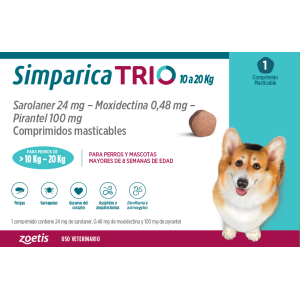 SIMPARICA TRIO 10-20 KG 1 COMPRIMIDO
